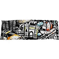 New York City Nyc Broadway Doodle Art 25 x71  Body Pillow Case Dakimakura (two Sides) by Grandong