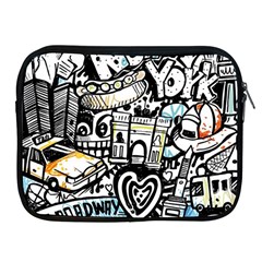 New York City Nyc Broadway Doodle Art Apple Ipad 2/3/4 Zipper Cases