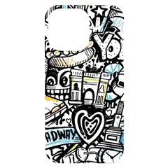 New York City Nyc Broadway Doodle Art Iphone 14 Pro Max Black Uv Print Case by Grandong