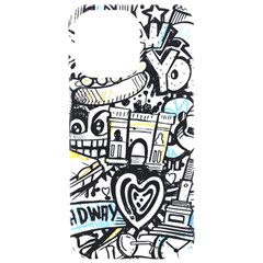 New York City Nyc Broadway Doodle Art Iphone 15 Pro Max Black Uv Print Pc Hardshell Case by Grandong