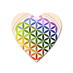 Mandala Rainbow Colorful Heart Magnet