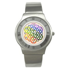 Mandala Rainbow Colorful Stainless Steel Watch