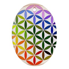 Mandala Rainbow Colorful Oval Ornament (two Sides)