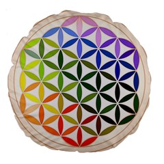 Mandala Rainbow Colorful Large 18  Premium Flano Round Cushions