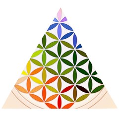 Mandala Rainbow Colorful Wooden Puzzle Triangle