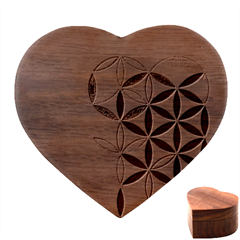 Mandala Rainbow Colorful Heart Wood Jewelry Box by Grandong