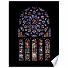 Chartres Cathedral Notre Dame De Paris Stained Glass Canvas 18  X 24 