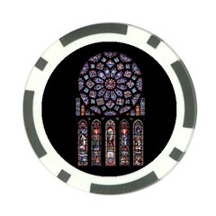 Chartres Cathedral Notre Dame De Paris Stained Glass Poker Chip Card Guard