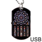 Chartres Cathedral Notre Dame De Paris Stained Glass Dog Tag USB Flash (Two Sides) Back