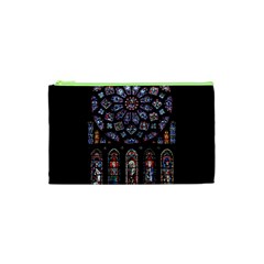 Chartres Cathedral Notre Dame De Paris Stained Glass Cosmetic Bag (xs)