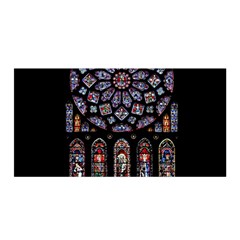 Chartres Cathedral Notre Dame De Paris Stained Glass Satin Wrap 35  X 70 