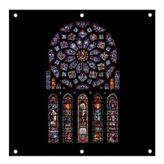 Chartres Cathedral Notre Dame De Paris Stained Glass Banner And Sign 4  X 4  by Grandong