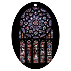 Chartres Cathedral Notre Dame De Paris Stained Glass Uv Print Acrylic Ornament Oval by Grandong