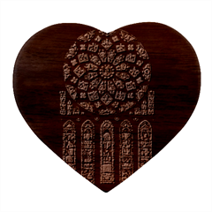 Chartres Cathedral Notre Dame De Paris Stained Glass Heart Wood Jewelry Box by Grandong