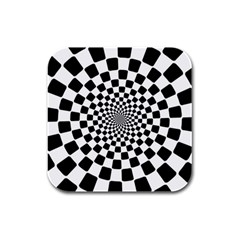 Geomtric Pattern Illusion Shapes Rubber Square Coaster (4 Pack)