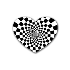 Geomtric Pattern Illusion Shapes Rubber Coaster (heart) by Grandong