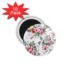 Floral Elements Peony Chinese Rose 1 75  Magnets (10 Pack) 