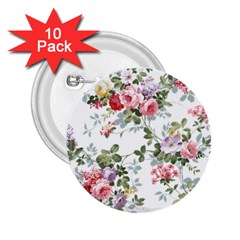 Floral Elements Peony Chinese Rose 2 25  Buttons (10 Pack) 