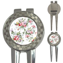 Floral Elements Peony Chinese Rose 3-in-1 Golf Divots