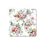 Floral Elements Peony Chinese Rose Square Magnet Front