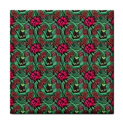 Retro 1880s Flowers Pattern 3 Tile Coaster