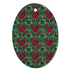 Retro 1880s Flowers Pattern 3 Ornament (oval)