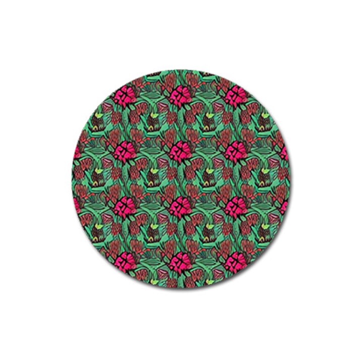 Retro 1880s Flowers Pattern 3 Magnet 3  (Round)