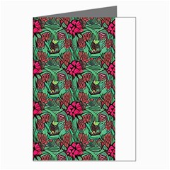 Retro 1880s Flowers Pattern 3 Greeting Cards (pkg Of 8)