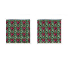 Retro 1880s Flowers Pattern 3 Cufflinks (square)