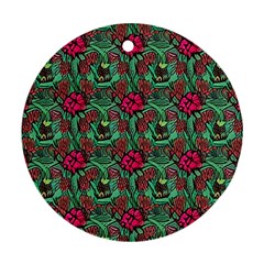 Retro 1880s Flowers Pattern 3 Round Ornament (two Sides)