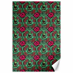 Retro 1880s Flowers Pattern 3 Canvas 12  X 18 