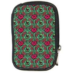 Retro 1880s Flowers Pattern 3 Compact Camera Leather Case