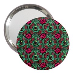 Retro 1880s Flowers Pattern 3 3  Handbag Mirrors