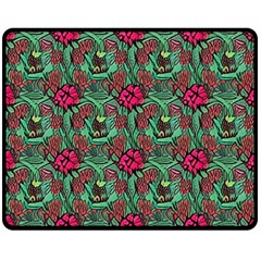 Retro 1880s Flowers Pattern 3 Two Sides Fleece Blanket (medium)