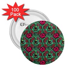 Retro 1880s Flowers Pattern 3 2 25  Buttons (100 Pack) 