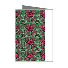 Retro 1880s Flowers Pattern 3 Mini Greeting Cards (pkg Of 8)