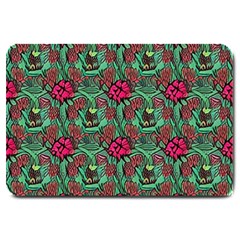 Retro 1880s Flowers Pattern 3 Large Doormat