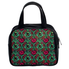 Retro 1880s Flowers Pattern 3 Classic Handbag (two Sides) by violetheavensky