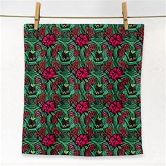 Retro 1880s Flowers Pattern 3 Face Towel