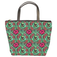 Retro 1880s Flowers Pattern 3 Bucket Bag