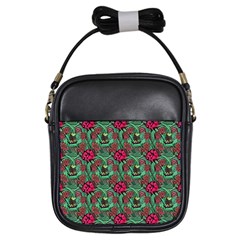 Retro 1880s Flowers Pattern 3 Girls Sling Bag