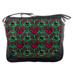 Retro 1880s Flowers Pattern 3 Messenger Bag