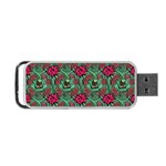 Retro 1880s Flowers Pattern 3 Portable USB Flash (One Side) Front