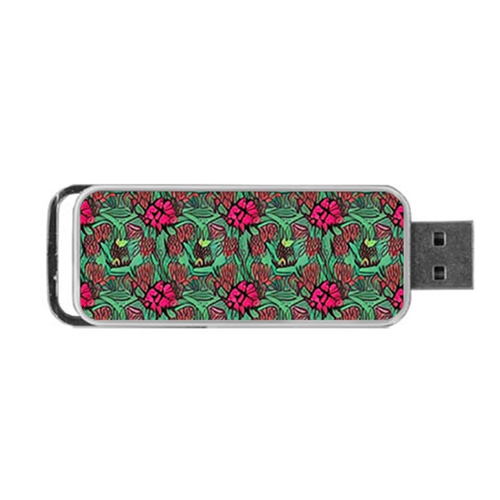 Retro 1880s Flowers Pattern 3 Portable USB Flash (One Side)