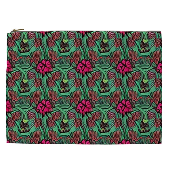 Retro 1880s Flowers Pattern 3 Cosmetic Bag (XXL)