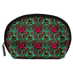 Retro 1880s Flowers Pattern 3 Accessory Pouch (large)