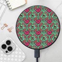 Retro 1880s Flowers Pattern 3 Wireless Fast Charger(black) by violetheavensky