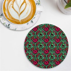 Retro 1880s Flowers Pattern 3 Uv Print Round Tile Coaster