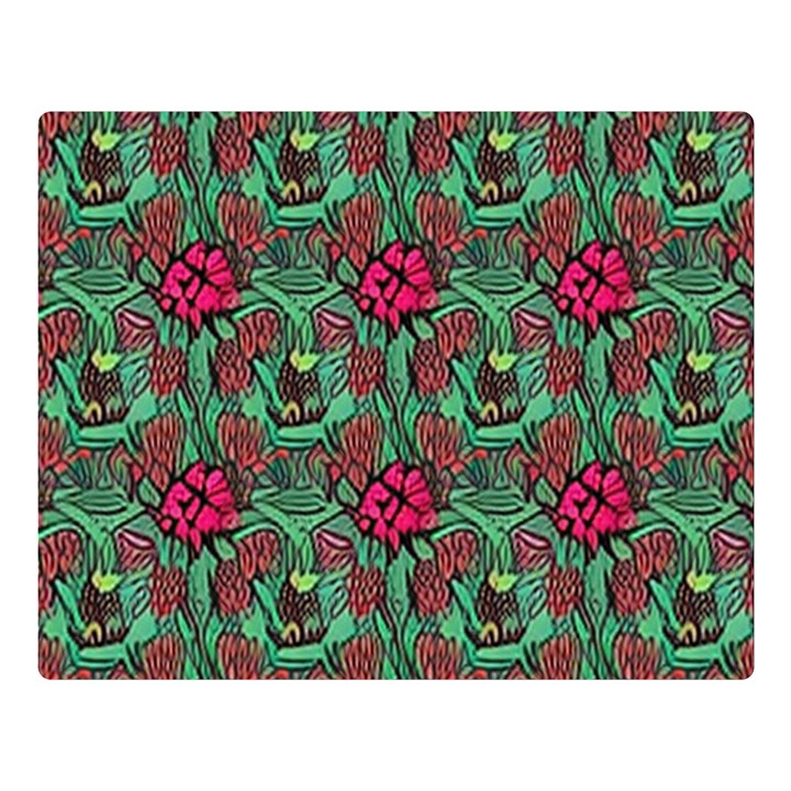 Retro 1880s Flowers Pattern 3 Premium Plush Fleece Blanket (Large)