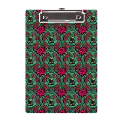 Retro 1880s Flowers Pattern 3 A5 Acrylic Clipboard by violetheavensky